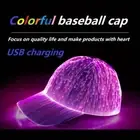 LED Light Up Hat For Men 7 Colors Glow Hat Fiber Optic Rave Luminous Baseball Ca