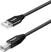 USB B Printer Cable 5m, Fasgear 16.5ft Long Braided Printer Scanner Cord, USB 2.0 High Speed Type A to B Cable Compatible with Samsung Brother Epson Canon HP Lexmark Xerox & Piano, DAC (Black)