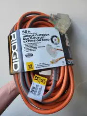 Ridgid 50 ft. 12/3 Heavy Duty Multi Outlet Extension Cord