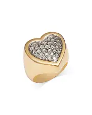 Bloomingdale's Fine Collection 14K Yellow Gold Pave Diamond Heart Ring, 1.5 ct. t. w.