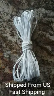 10 Yards 5mm (1/4") White Flat Sawing Crafts Soft Elastic Band Cord.