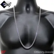 30"MEN's Stainless Steel 4.5mm Silver Franco Box Cuban Curb Chain Necklace