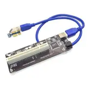 PCIE PCI-E PCI X1 to PCI Riser Card Bus Card High Efficiency Adapter Converter USB 3.0 Cable for De as shown