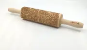 Algis CRAFTS-PAISLEY PATTERN Embossing Rolling PiN WOODEN NEVER USED PRE-OWNED