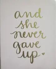 Eccolo Dayna Lee Collection Light Pink "She Never Gave UP" 8x10" Hardcover Jo...