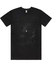 Astronaut Space Exploration Stars Moon Cotton T-Shirt Unisex Tee Black Size XL