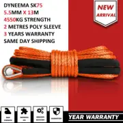 Dyneema Synthetic Rope Winch Cable SK75 5.5MM x 13M Car Tow Recovery Strap