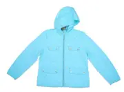 J Crew AT223 Aqua Full Zip Hooded Quilted field jacket PrimaLoft Womens L