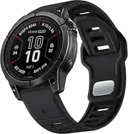 Negatta Sports Band for Garmin Fenix 7X/Fenix 7X Pro/Fenix 6X Pro/Fenix 5X Plus/Fenix 5X/Fenix 3 HR/Tactix Delta/Descent/Epix Pro 2 51mm, Soft Silicone Strap for Garmin Quick Fit 26 Watch Bands
