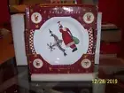 Debbie Mumm "Magic of Christmas" Set of 4 Santa Christmas Plates made by Sakura