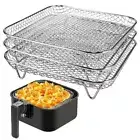 Air Fryer Rack Stackable Dehydrator Racks Stainless Steel Square Three-Layer AU