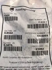 (1000EA ) PEMSERT F-032-1 SELF CLINCHING FLUSH FASTENERS , FREE SHIPPING!!!