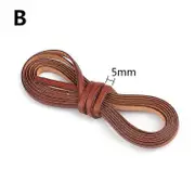 Vintage Genuine Cowhide Leather Cord Strip Flat Rope Diy Leather Craft Jewelry Bag 1 Meters Leathercraft coffee 5mm