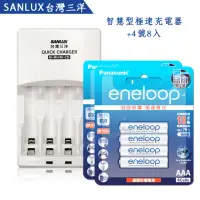 在飛比找momo購物網優惠-【SANYO 三洋】智慧型充電器+國際牌eneloop 新款