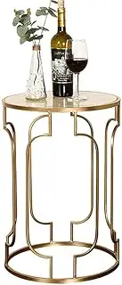 Coffee Table Side Table Tea End Table Side Table Marble Coffee Tables Iron End Table Small Corner Table Round Sofa Table for Living Room Bedroom Office Side Table Tea End Table (Size : 40 * 58cm)