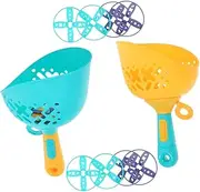 Vaguelly 2-Piece Saucer Flying Toy Set for Kids Interactive Outdoor Disc Toy Launcher