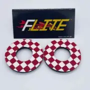 BMX bike GRIP DONUTS red white checkerboard FIT SE GT HARO Hutch Dyno DK JMC NEW