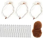 1 Set Disposable Hair Nets for Women Elastic Mesh Bun Covers for Versatile for Ballet Performance and Flight Attendant Styles Nets Shaped Pins