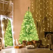 Costway1.8M Blue Artificial Christmas Tree with 758 Lush Branch Tips-S