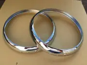 AUSTIN A30 A35 7 NEW PREMIUM CHROME PLATED HEADLAMP RIMS X 2 (FREE UK POST)