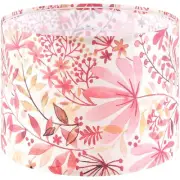 Medium Drum Lamp ShadeLeaf Printed Lamp Shades 13" Top X 13" Bottom X 10" Hig...