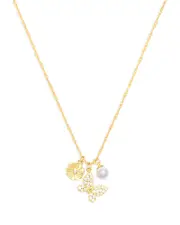 Argento Vivo Butterfly Flower Charm Pendant Necklace, 16-18