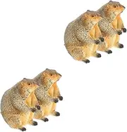 Vaguelly 2sets Miniature Groundhog Figurine Realistic Groundhog Statue for Home Decor Garden Cake Decoration and Teaching Prop for Adults 2pcs*2