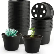 60 Pack 3 Inch Black Nursery Pots Plastic Seedling Seed Starter Germination Pots