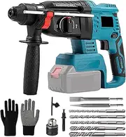 [LIROPAU] Cordless Drill Compatible with Makita 18V Battery, Cordless Hammer Drill with 10PCS Drill Bits and Gloves (max. Impact Energy 7 J, excluding Batteries and Charger)