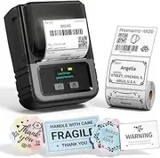 Phomemo M120 Label Maker - Portable Thermal Printer Bluetooth Thermal Label Machine 2 Inch 50mm with Label Tapes for Retail, QR Code, Small Business, Compatible with Android, iOS & PC, Black