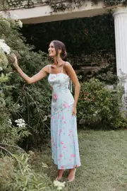 [PUP3] Renata Maxi Dress - Blue Floral 6 Blue