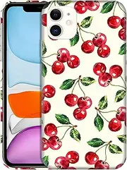 GlamCase for iPhone 11, iPhone 11 Case - Cherry Watercolor Pattern Design Printed Slim & Sleek Cute Plastic Hard Snap on Protective Designer Back Phone Case/Cover for iPhone 11