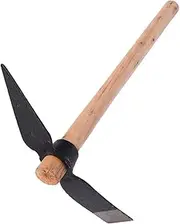 Garden Pick Mattock Multipurpose Tool for Digging, Weeding, Seeding | High Strength Steel, Solid Wood Handle |