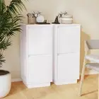 Sideboards 2 pcs White 31.5x34x75 cm Solid Wood Pine Furniture Storage Cab 13383