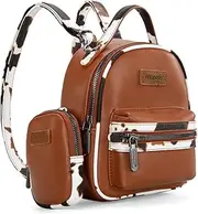 [Montana West] Wrangler Mini Backpack Cute Cow Print Backpack Purse for Girls and Women