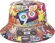 [MILAKOO] Bucket Hat Retro 80s 90s Style Fashionable Fishing Hat Unisex Reversible Fishing Hat Double Sided Sun Hat
