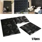 New Wall Panel Tiles Elements Matte Black Mothproof Ornament PVC 3D Brand New
