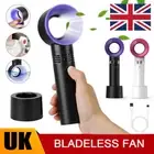 Bladeless Fan Hand Held Desktop Mini Portable USB Rechargeable Cooler Fan Room