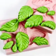 Silicone Mold set of two Rose Leaf Molds Flower Paste Candy Resin Clay (228)
