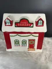 Cheryl Cookies Santa House Large Cookie Jar 10x11 New Without Box