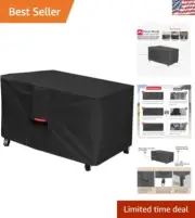 Adjustable Waterproof Fire Pit Cover with Buckles - Fits 44 x 26 inch Tables
