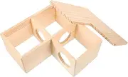 Yardwe Wooden Hamster House Toy Tunnel Hideout for Small Animals Guinea Pig Rat Cage Adorable Hideout