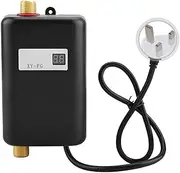 Mini Electric Water Heater, 3000W Instant Tankless Hot Water Heater Boiler with LCD Display, Under Sink Basin, Water Heater System for Kitchen Bathroom Washing (Black)