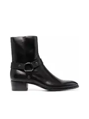 Saint Laurent Wyatt Harness Boots in Smooth Leather