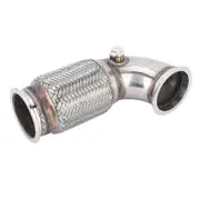 3 Inch Steel V Band Downpipe Low 90 Degree with Flex Bellow and O2 Bungs Plug