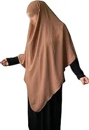 [Yaqeen] XL Khimar Triangle Long Hijab for Muslimah one Piece Soft Crepe Fabric Headscarf Material Chadors Arabia Islamic Prayer Dress Muslim Shawls Body Cover