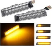 2Pcs LED Dynamic Turn Signal Side Marker Light Sequential Blinker For E36 M3 Facelift 1997-1999 X5 E53 1999-2006(Crystal)