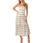 Petal & Pup Botanique Fruit Print Cotton Midi Sundress in Floral Fruit at Nordstrom, Size Medium