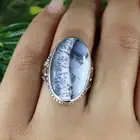 Dendritic Opal Gemstone 925 STerling Silver handamde Unisex Ring All Size 6-10