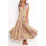 Petal & Pup Marigold Smocked Maxi Sundress in Evening Primrose at Nordstrom, Size Small